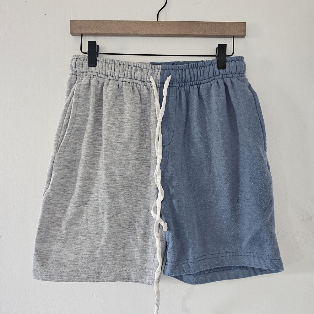 Two Tone Gray and Blue Men's Athletic Shorts